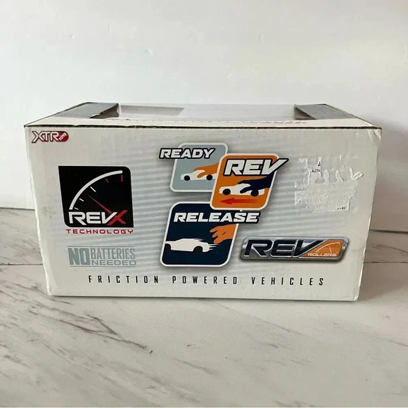 XTR 2010 Ford GT Rev Roller Friction Toy Vehicle Car White/Blue Stripes - Picture 2 of 10